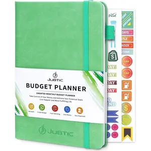 Undated Budget Planner, 2026-2027 Monthly Financial Planner with Expense Tracker Notebook, 12 Month A5 Size Account Book for Home Office Work, Mint Green