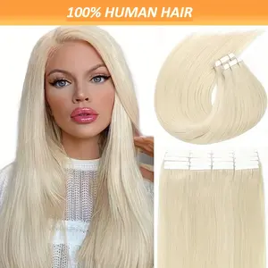 Wholesale 2025 Arrived Tape In Human Hair Invisible Skin Weft Hair Extensions 20pcs for Women 16-26 Inch Straight Hair # 60