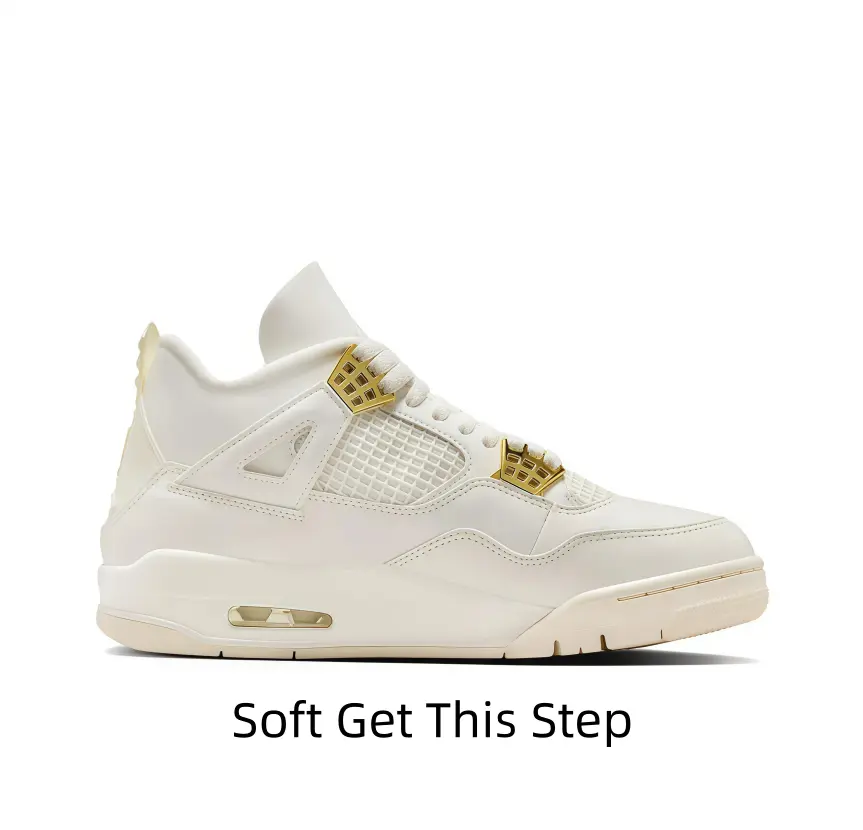 Unisex retro mid-top basketball sneakers, white leather upper matched with yellow and black details. Breathable mesh and air cushion design, perfect for daily street looks and casual outdoor activities.
