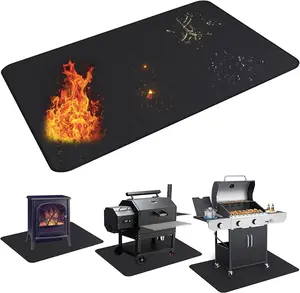 60 x 40 inches Under Grill Mat for Outdoor Grill,Double-Sided Fireproof Grill Pad for Fire Pit,Indoor Fireplace Mat Fire Pit Mat,Oil-Proof Waterproof BBQ Protector for Decks and Patios