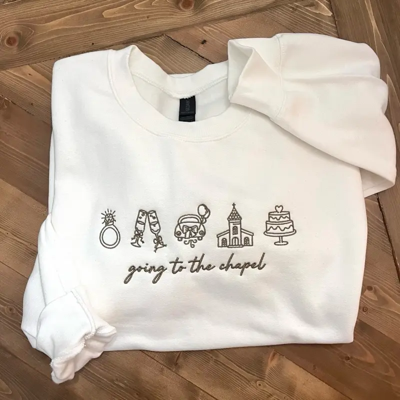 Going to the chapel bridal crewneck | engagement bridal crewneck | neutral aesthetic Comfort Pullover Casual Comfortable Sweatshirt for engagement and bride.