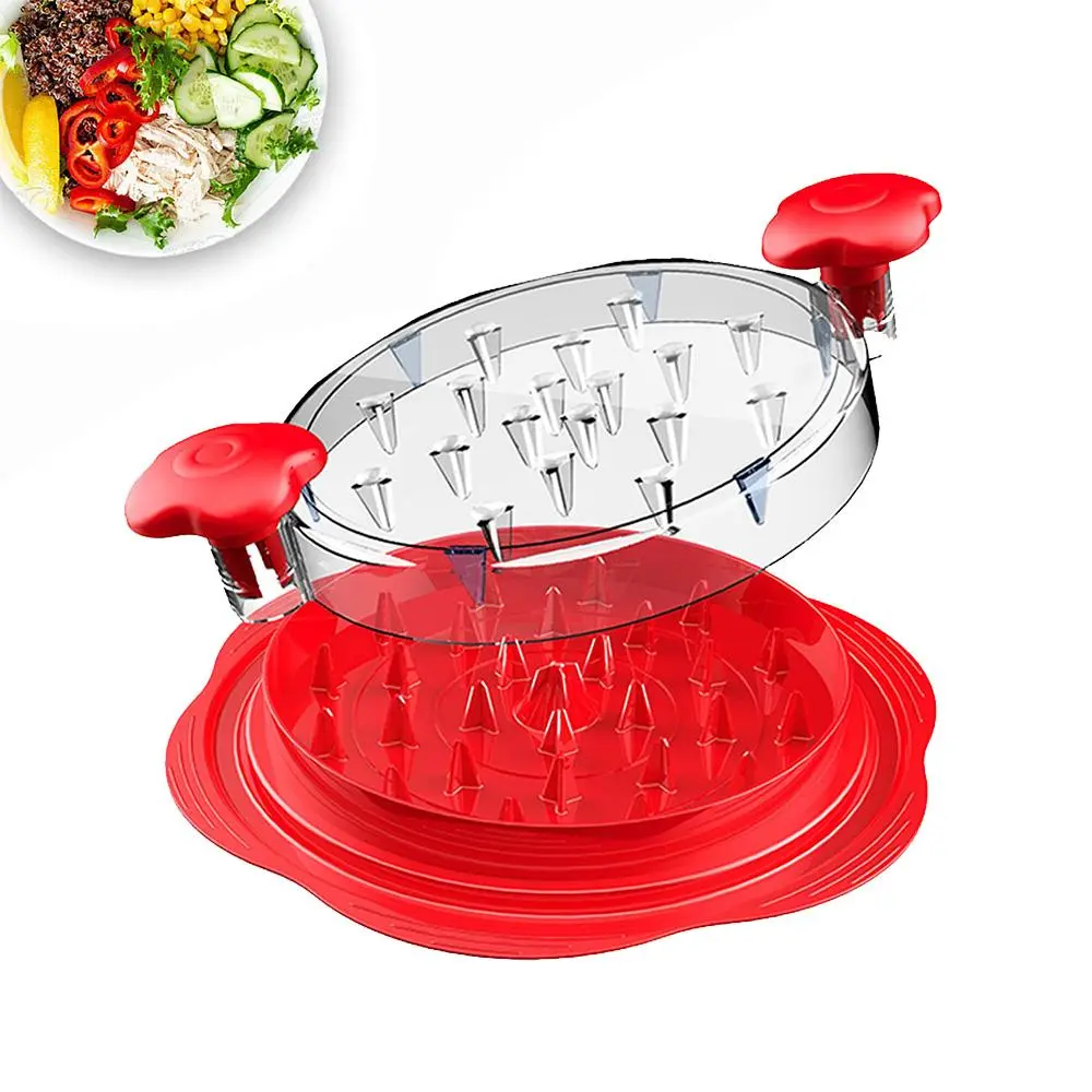 Spin Twist Big Capacity Chicken Breast Shredding Gadget, Full Visible See-Thru Meat Shredding Unit, Heavy Rugged Anti-Slip Base Mats, Smooth Polished Contoured Comfort Handle, Non Toxic BPA-Free for Pork Beef Lamb Shreds