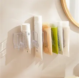Wall Mounted Bathroom Storage Rack Adhesive Organizer for Toothpaste Facial Cleanser and Space Saving Bathroom Essentials