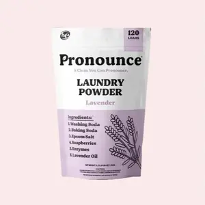 Pronounce Laundry Powder - 120 Loads - Safe For Families , Babies , Sensitive SkinEczema - hương thơm  Lavender ,  Lemon ,  Peppermint