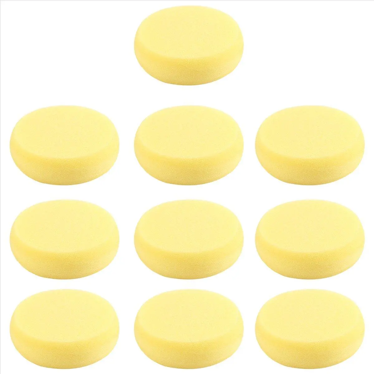 10Pcs Round Synthetic Artist Paint Sponge Craft Sponges for Painting Pottery Watercolor Art Sponges Yellow 2.75inch