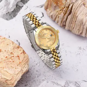 BUREI Women's Business Watch with Day Date, Analog Quartz Movement, Silver Stainless Steel Bracelet, Fashion Ladies Watch, Small Face, Diamond, Waterproof