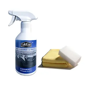 Car Interior Cleaning & Protection Spray, 16 oz – Cleans and protects dashboard, leather, vinyl, and plastic. Adjustable nozzle. Includes microfiber cloth and magic sponge (1 pack).
