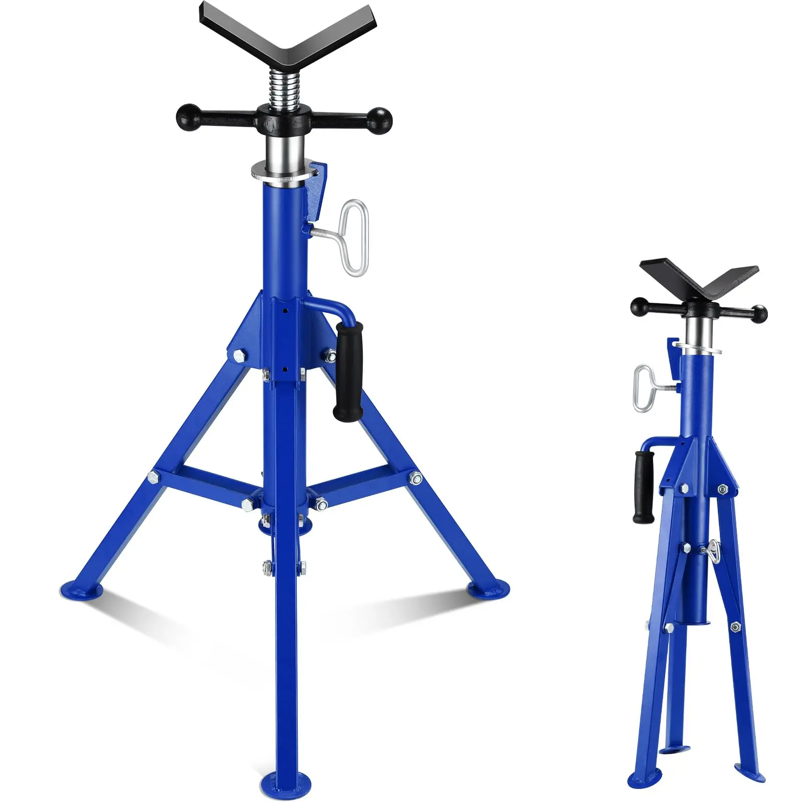 GARVEE Heavy-Duty V Head Pipe Jack Stand Adjustable Height 28-52 Inch Portable Folding Pipe Jack Stand with 2500 Lbs Load Capacity for Welding, Automotive, and Construction Projects
