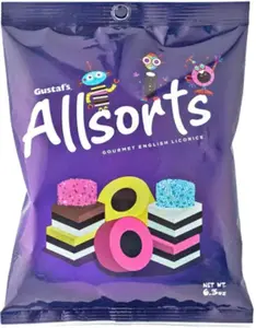 Gustaf's Allsorts Gourmet English Licorice Natural Color & Flavors 6.3 Oz (Pack of 3)