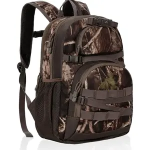Hunting Backpack, Camo Outdoor Hunting Pack for Bow or Rifle with Holder, for Hunting, Camping, Hiking