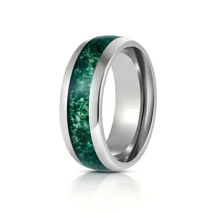 Fashion Creative Starry Sky Sea Blue Stainless Steel Ring