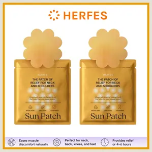 2 Packs of Sun Patch Natural Pain Relief Patches for Neck & Shoulders with Chamomile Scent 32 Patches Long Lasting Comfort Vegan Friendly Daily Muscle Comfort Effective For Menstrual Cramps