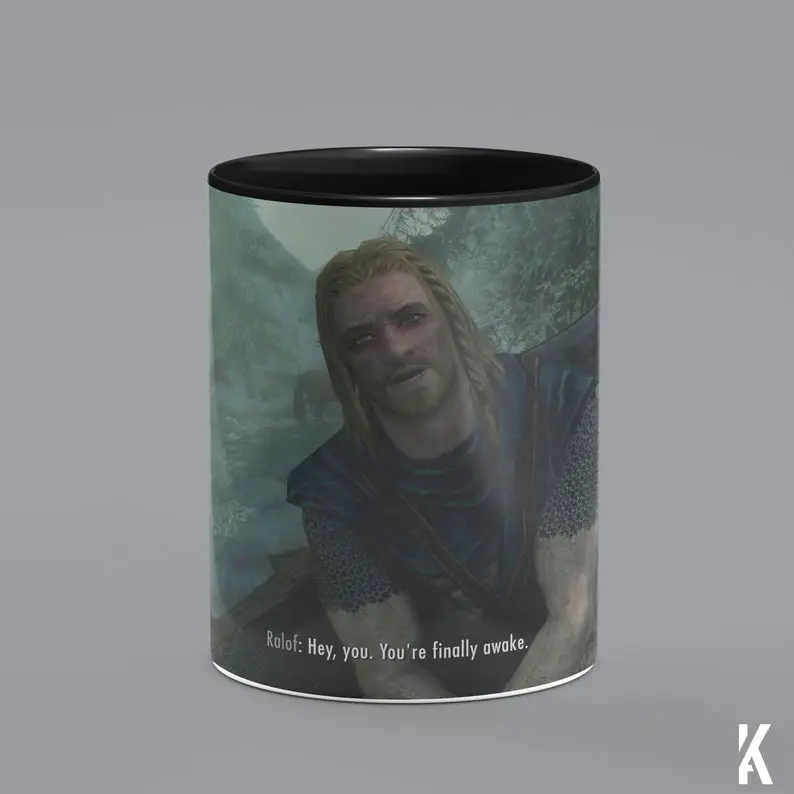 Skyrim Hey You're Finally Awake Heat Changing Magic Mug, Skyrim Coffee Mug, Skyrim Mug, Elder Scrolls Mug, Skyrim Magic Mug, Skyrim Decor