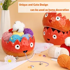 Flame Yarn Bowl Crochet Hook Container, Home Decor Resin Craft Ornament, Knitting Storage Organizer, Unique Handmade Accessory, Crochet Items