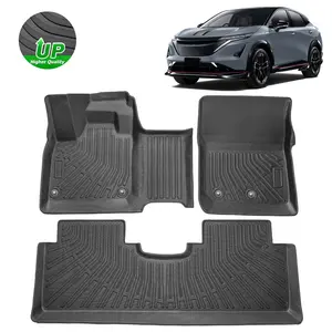 Canvcle Nissan Ariya 2023 2024 2025 Floor Mats All Weather TPE Heavy Duty Odorless High Edge Anti-Slip Carpet Protection Liners
