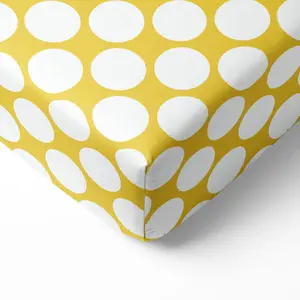 Bacati Ikat Chevron 100% Cotton Percale Fitted Crib Sheet – Large Dots – Yellow