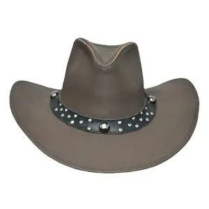 Leather Scootin Bar Cowboy Hat – 100% Top Grain Leather Western Hat for Men & Women, Shapeable Brim, Handcrafted Outback Hat