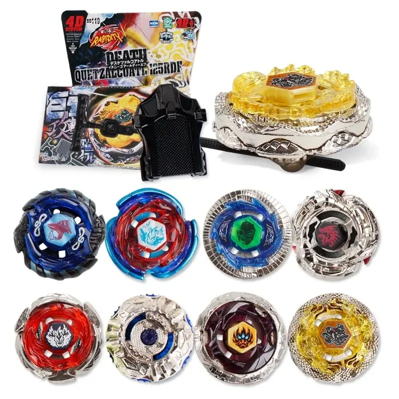 4D Metal Fusion Spinning Top Set With Launcher, Battling Gyro Toy, Interactive Gift (random parts)