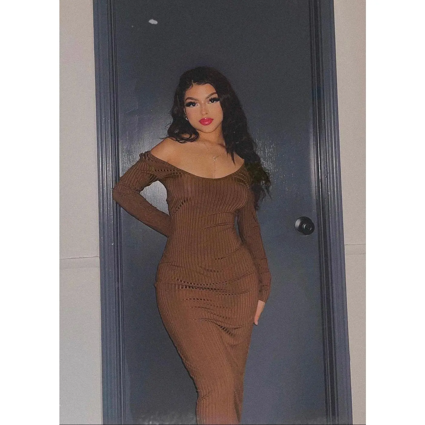 Adore Me Ribbed Maxi Dress