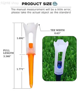 20-Pack Durable 83 mm Plastic Golf Tees, High-Impact Resistance, Soft Low-Resistance Feel, Golf Accessories (Shipping Cost Included)