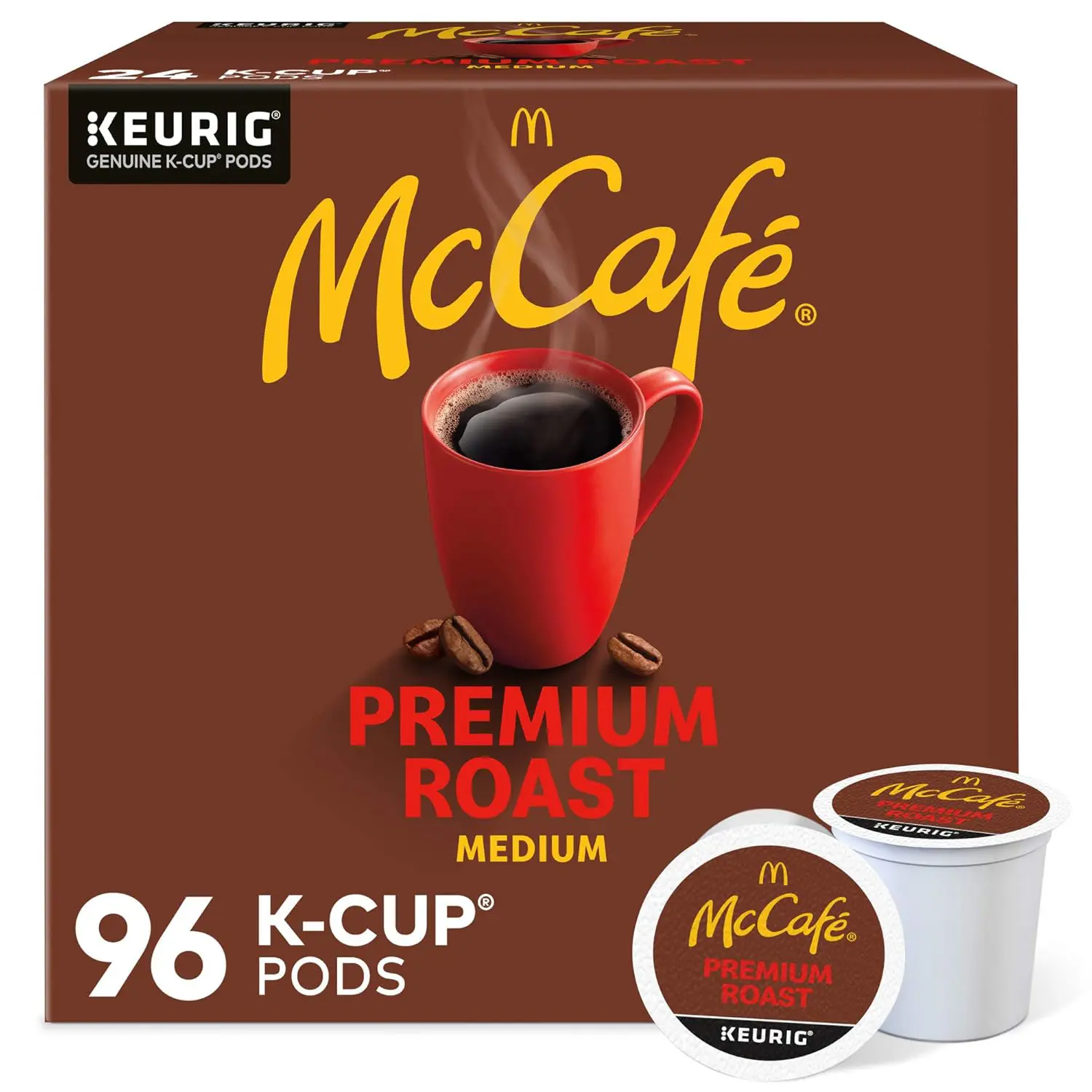 (4 pack) McCafe, Premium Roast Coffee K-Cup Coffee Pods, Medium Roast, 96 Count (4 Packs of 24)