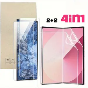 Samsung Galaxy Z Fold 5 6 7 Screen Protector 2 TPU Soft + 2 Tempered Glass HD Transparent No Bubble Anti Scratch Long Lasting