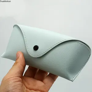 Solid Color PU Leather Glasses Case, High-end Pressure Resistant Sunglasses & Myopia Glasses Protective Box