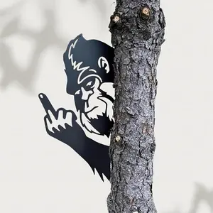 Flipping Off Bigfoot, Peaking Bigfoot, MetalPeaking Flip off Bigfoot, Peek A BooBigfoot,Garden Decoration Yard Sign
