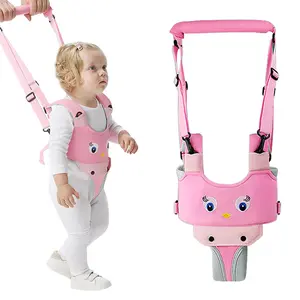 Baby Walker, Handheld Kids Toddler Walking Harness Helper Assistant Protective Belt Child Activity Walker Adjustable Standing Up Walking Learning Helper for Toddler 7-24 Month (Pink)