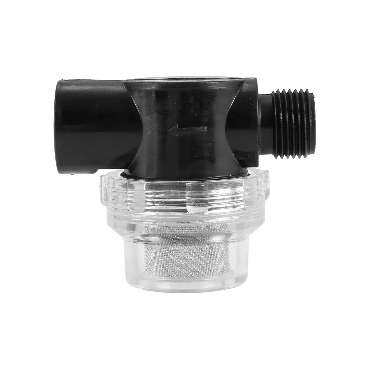 RV Water Pump Strainer with Transparent Bowl, Portable Twist-on Design with 50-Mesh Stainless Steel Screen, 1/2 Inch, Fits WFCO and Shurflo Pumps