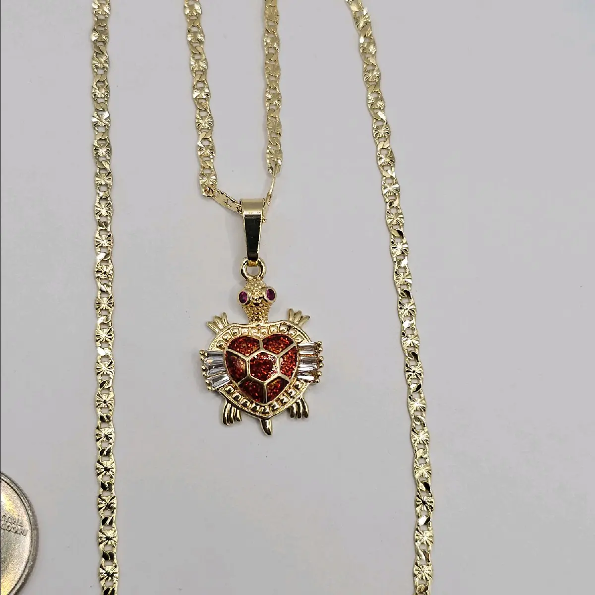 turtle red fashion necklace GOLD PLATED FASHION STYLE PERFECT GIFT