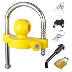 VEVOR Trailer Hitch Lock Kit, Summervibes,Summervibes, Fits for 1-7/8 in, 2 in, 2-5/16 in Couplers, Heavy-Duty Anti-Theft Trailer Ball Lock with Keys, Prying-Resistant, Adjustable Height Design for RVs, Boats, Trailers