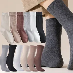 6 Pairs Cotton Mid Calf Crew Socks for Unisex Soft Breathable Dress Socks for Business, Trouser, Casual