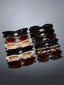 12 Pairs Classic Multi-Color PC Frame Sunglasses Set, Versatile Collection, Suitable for All Seasons, Ideal for Commuting, Camping, Travel, Parties