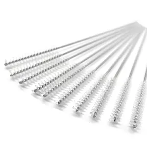 Straw Cleaner Brush Set 10 Pack with Extra Wide 12mm Diam Pipe Cleaners, Extra Long Brushes for Sippy Cups, Water Bottles and Tubes