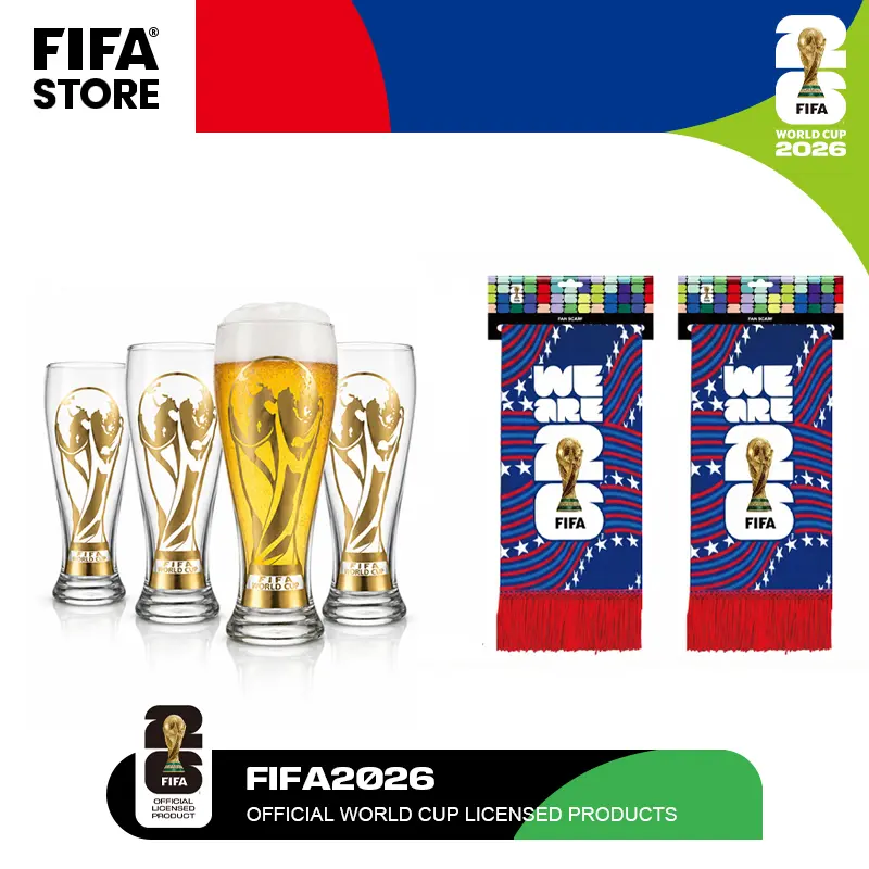 FIFA WORLD CUP 2026 】Official 11oz Trophy Pilsner Beer Glass