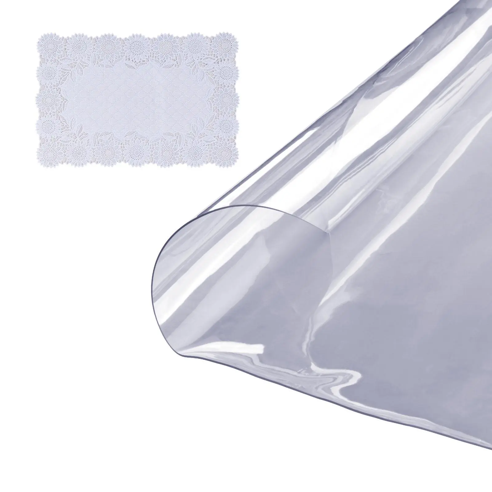 【Fallpicks】VEVOR Clear Table Cover Protector, 48 inch/1230 mm Round Table Cover, 1.5 mm Thick PVC Plastic Tablecloth, Waterproof Desktop Protector for Writing Desk, Coffee Table, Dining Room Table