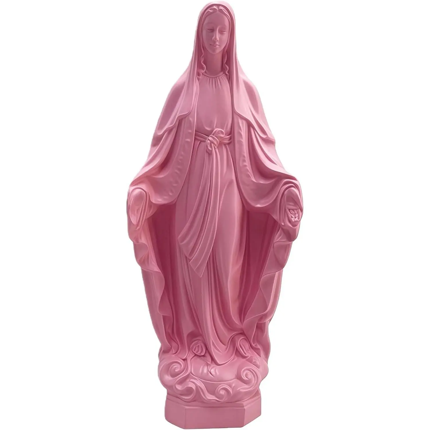 Pink Virgin Mary Statue 12Inch - Pink Virgen de Guadalupe Statues, Catholic Blessed Mother Mary Statue, Religious Our Lady of Guadalupe Statue, Virgen Catholic Gifts for Home Indoor Outdoor Decor