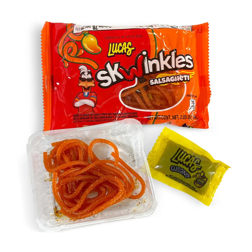 Lucas Skwinkles Salsaghetti Mango Candy Snack