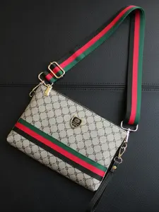 Men's Wrist Strap Crossbody Bag, Adjustable Shoulder Strap, Fashionable Plaid Design, Large Capacity, Portable Side Pocket, All Seasons