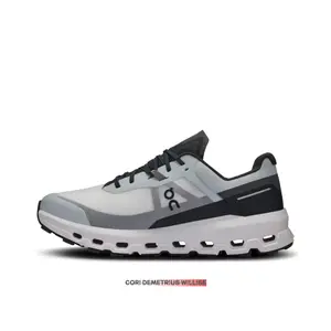 Glacier Grey Cushioned Trail Running Shoes, Modular Hollow Outsole with Breathable Mesh Upper Design