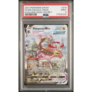 2021 Pokemon SWSH Evolving Skies-Secret Fa/Rayquaza Vmax 9 PSA #218