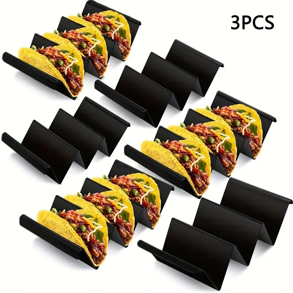 Taco Holders, Durable PP Material, Large Tray Plates Holds Up to 3 or 2 Tacos Each, Perfect for Restaurants & Home Use, Kitchen Tool, Kitchen Accessories, Kitchen Supplies