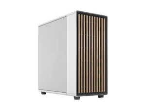 Fractal Design North XL ATX mATX Mid Tower PC Case - Chalk White Chassis with Oak Front and Mesh Side Panel - FD-C-NOR1X-03