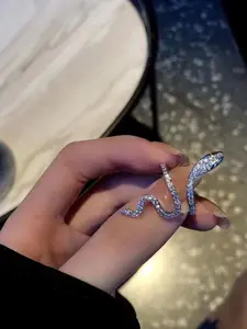 Snake Ring Student Unique Design, Coiled Cold Style High-End Open Index Finger Ring, Trendy Female Best Friend Ring