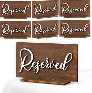 Reserved Table Signs for Wedding Events - 6 Pcs Wood Table Reserved Signs for Wedding, Church Pew for Reception Ceremony Decorations, Reserve Sign for Tables