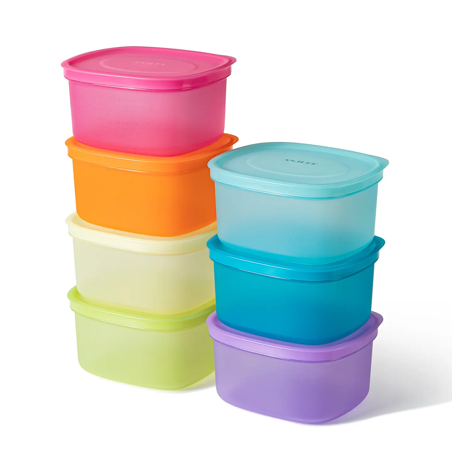 【ANJUKE】 7-Piece Airtight Leak-Proof BPA-Free Plastic Food Storage Containers with Lids, High Capacity 3.75-Cup (900ml) Meal Prep Organiser, Stackable Fridge/Freezer-Safe Kitchen Preserving Accessories for Microwave Reheat