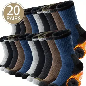 10 pairs of Merino wool men and women hiking warm winter round neck thick pad moisture absorbing socks