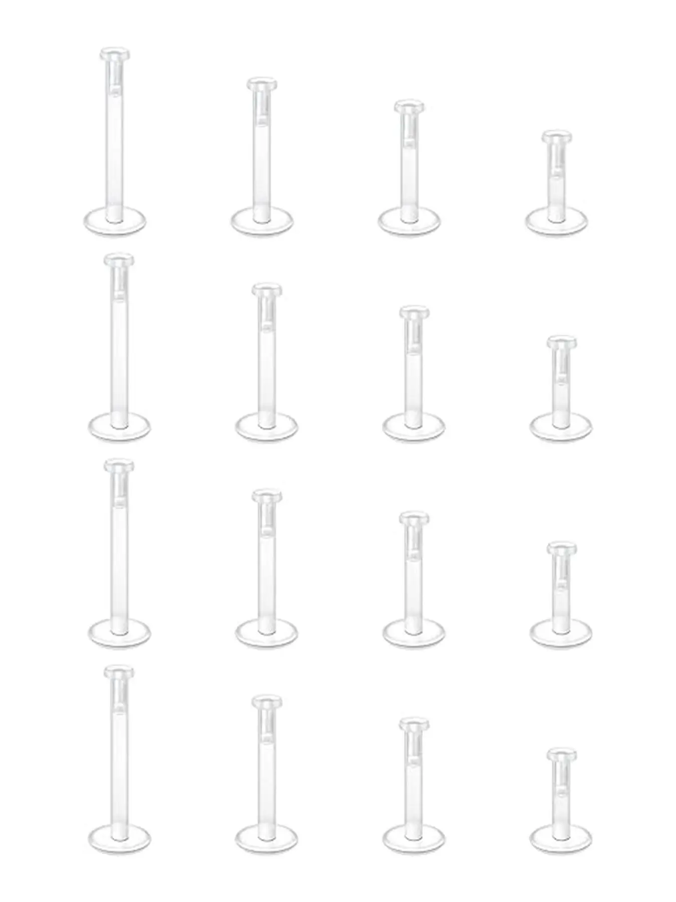 Clear Cartilage Earrings, Plastic Lip Studs, Plastic Piercing Studs, Ear Piercings Perfect for Surgery, Work, Sport for Women Men, 2024 New Style Body Jewelry for Party and Daily Use