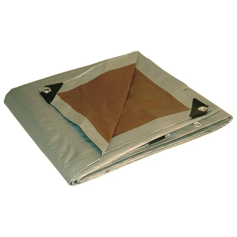 Dry Top Extra Large Heavy Duty Tent Tarps, 10x10 ft Reversible Brown & Silver Outdoor Shade Cloth, 10 Mil Polyethylene, UV & Water Resistant, Removable & Washable, Anti-Ultraviolet Tent Tarps, Wear-Resistant, Abrasion Resistant Tent Accessories